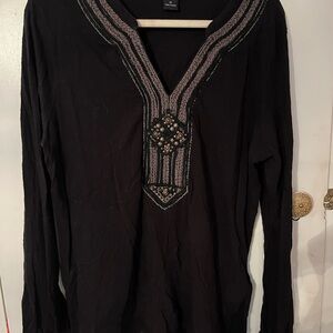Lucky Brand Women’s Embellished Tunic Top EUC XL